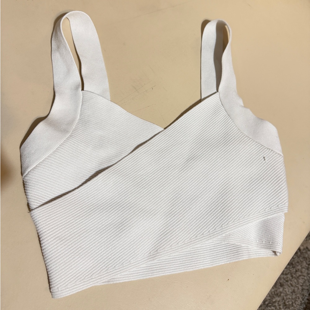 Aritzia Cream Ribbed Tank Top